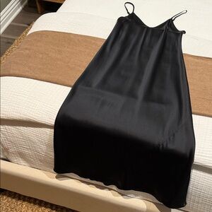 Quince Black Silk Midi Slip Dress - Size S